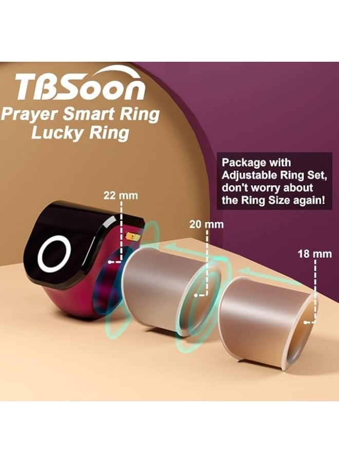 تي بي سون خاتم ذكي بشاشة OLED كبيرة يستخدم كخاتم تسبيح عصري ببطارية قوية وعداد تسبيح مناسب للرجال والنساء للارتداء اليومي أو كهدية - Image 2