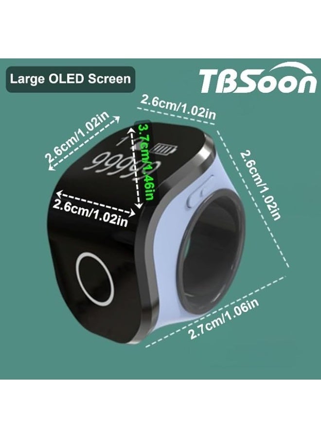 تي بي سون خاتم ذكي بشاشة OLED كبيرة يستخدم كخاتم تسبيح عصري ببطارية قوية وعداد تسبيح مناسب للرجال والنساء للارتداء اليومي أو كهدية - Image 3