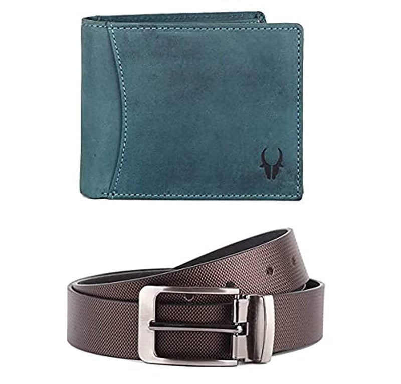 WildHorn Hunter Leather Wallet and Belt Combo Giftset I Gift Hamper for Men - Image 1