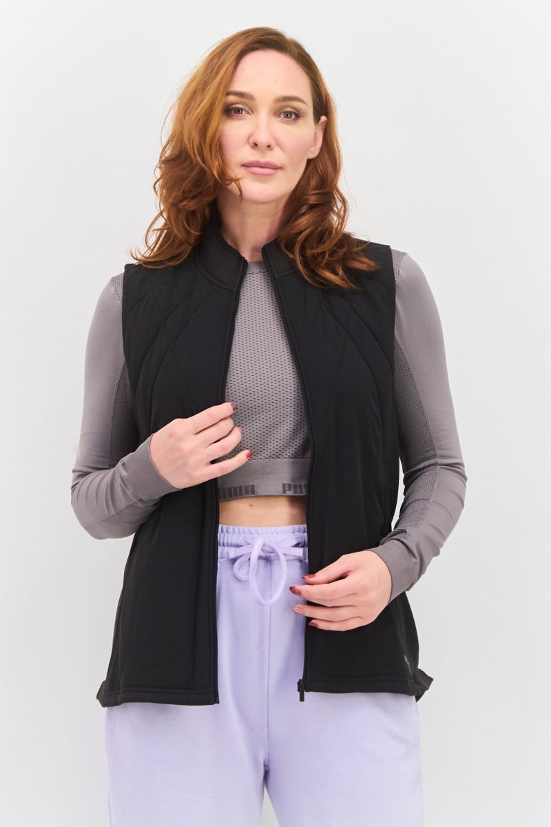 PUMA Women Sportswear Fit Plain Training Vest Jacket, Black - Image 1