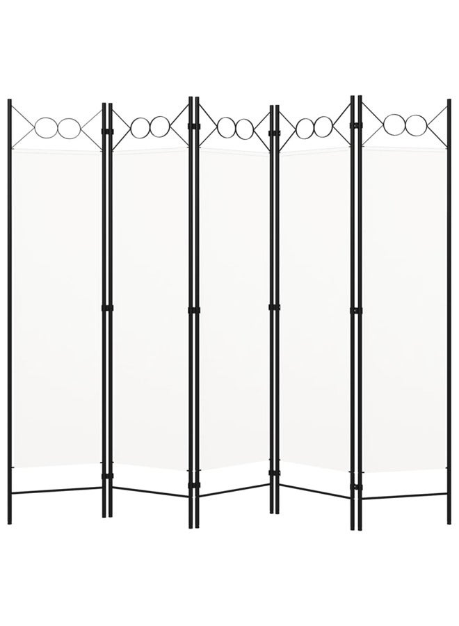 vidaxl 5-Panel Room Divider White 200x180 cm 320707 - Image 1