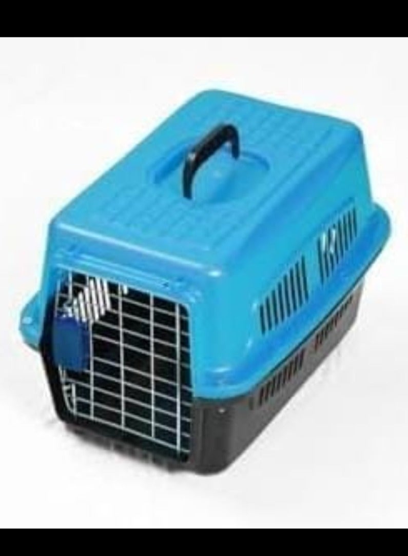 Portable Plastic Crate for Dogs and Cats Ideal for Travel, Training or Temporary Containment (Blue) - Image 2