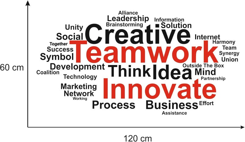 Sky Flying Creative Teamwork Think Idea Innovate Office - Inspirational - Motivational - Quotes - Wall Sticker for Kids Room, Living Room, School, Library (Size - 60CM X 120CM) - Image 4