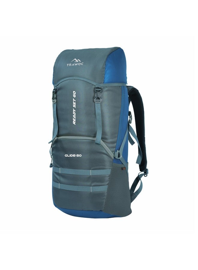 TRAWOC GLIDE 50 ltrs Rucksack Bag for Men & Women Travel Backpack for for Trekking & Hiking, LHK001, English Blue - Image 1