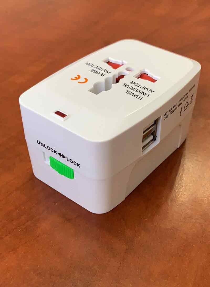 FlashHawk Universal Travel Adapter with 2 USB Ports - Image 2