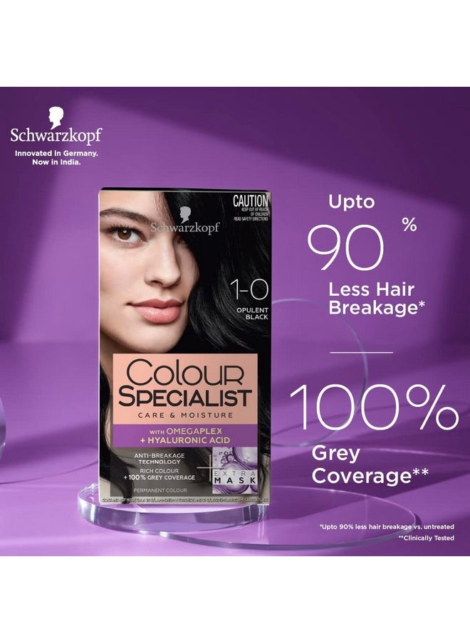 Schwarzkopf - Colour Specialist Permanent Hair Colour, First At-Home Hair Colour With Omegaplex Anti-Breakage Technology, Powered By Hyaluronic Acid For Shinier Hair, 1.0 Opulent Black, 165Ml - Image 1