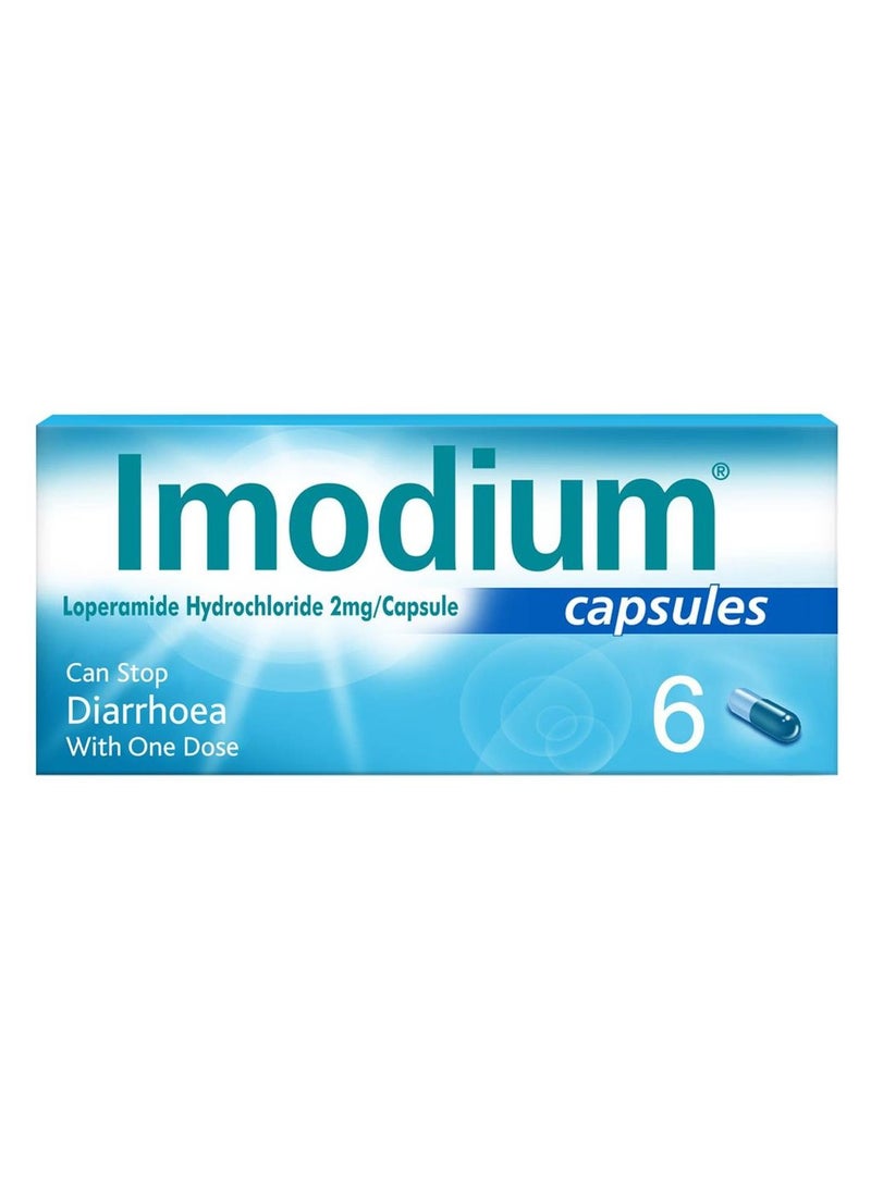 IMODIUM Can Stop Diarrhoea With One Dose 2Mg 6 Capsules 6 Capsules (2 mg) 