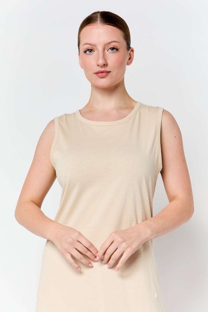 trendyol Women 2 Pieces Sleeveless Plain Midi Dress, Multicolor - Image 4