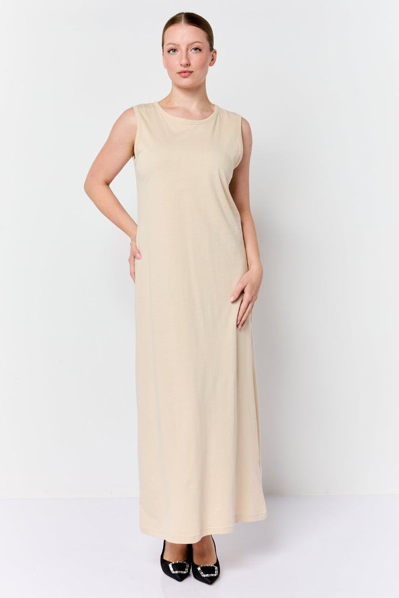 trendyol Women 2 Pieces Sleeveless Plain Midi Dress, Multicolor - Image 1