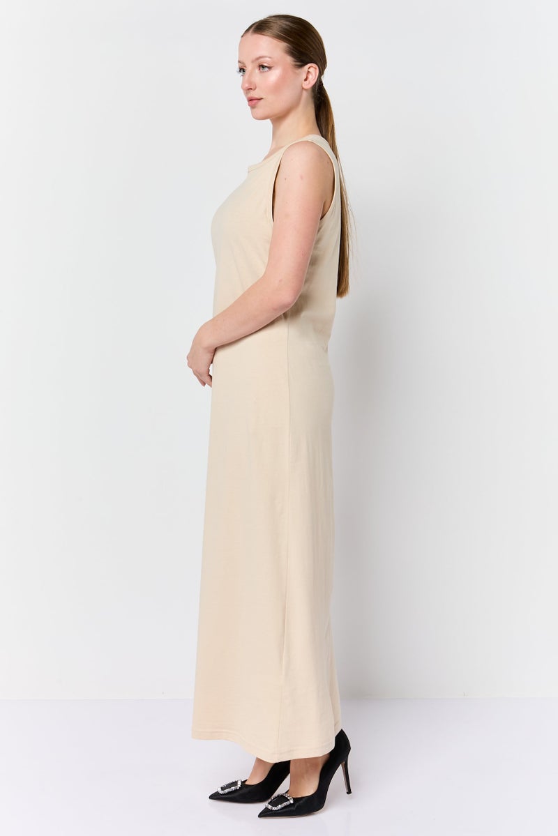 trendyol Women 2 Pieces Sleeveless Plain Midi Dress, Multicolor - Image 2