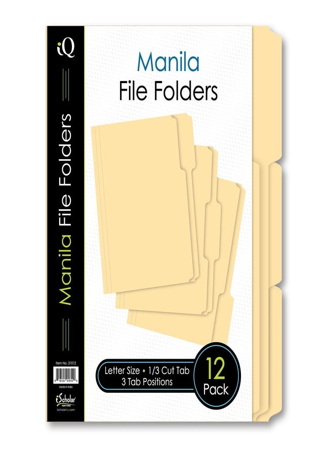 iScholar Manila File Folders, Letter Size, 12 Pack (31012) - Image 1