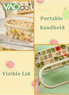 VAOdo 4PCS Ice Cube Tray with Lid and Bin 54 Compartments Ice Cube Trays With Ice Scoop Airtight Anti-BPA Ice Cube Molds BPA Free Stackable Spill-Proof DIY Ice Cube Molds Brown  - Image 4