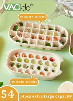 VAOdo 4PCS Ice Cube Tray with Lid and Bin 54 Compartments Ice Cube Trays With Ice Scoop Airtight Anti-BPA Ice Cube Molds BPA Free Stackable Spill-Proof DIY Ice Cube Molds Brown  - Image 5