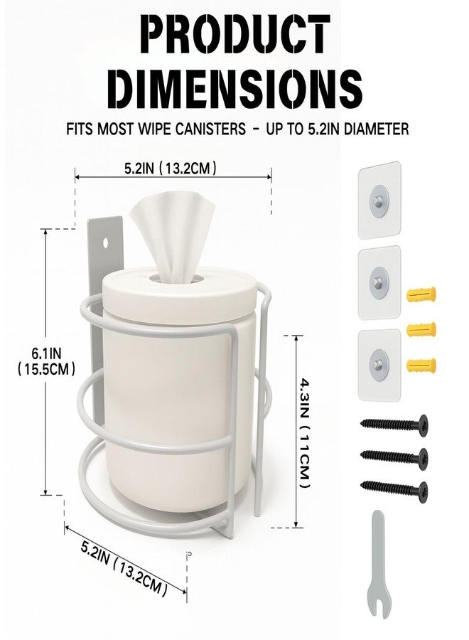 Fijaru Wall Mount Wipes Holder & Dispenser -2 Pack- Rustproof Bathroom & Kitchen Organizer with 3M Adhesive or Screws, Fit for Clorox, Lysol, Baby & Pet Wipes – No-Drill Space-Saving Wall Rack - Image 4