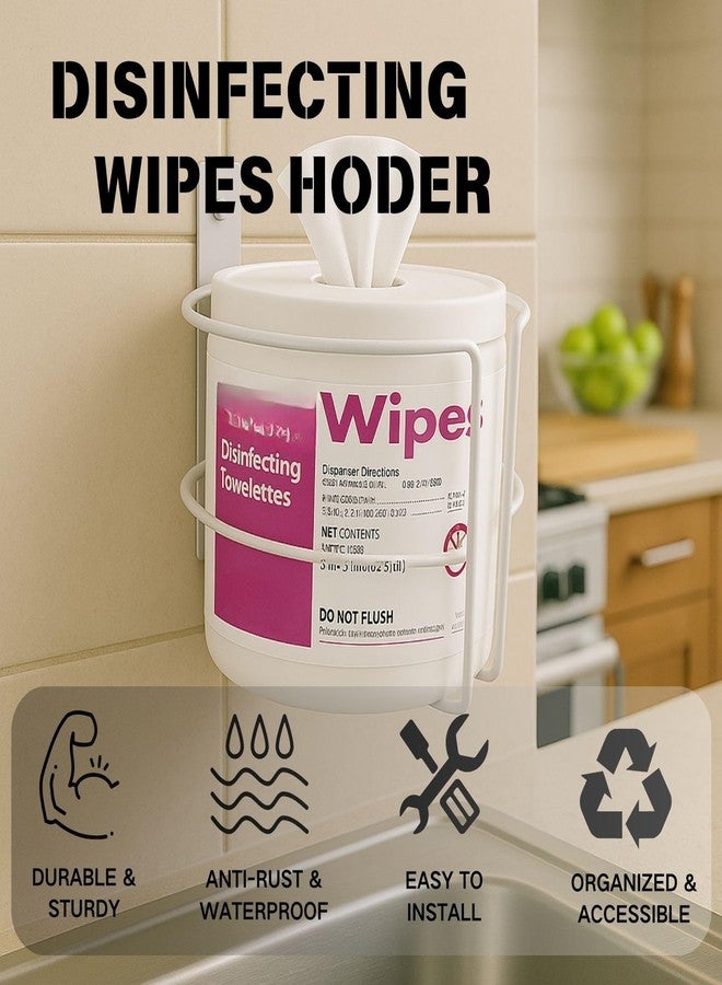 Fijaru Wall Mount Wipes Holder & Dispenser -2 Pack- Rustproof Bathroom & Kitchen Organizer with 3M Adhesive or Screws, Fit for Clorox, Lysol, Baby & Pet Wipes – No-Drill Space-Saving Wall Rack - Image 2