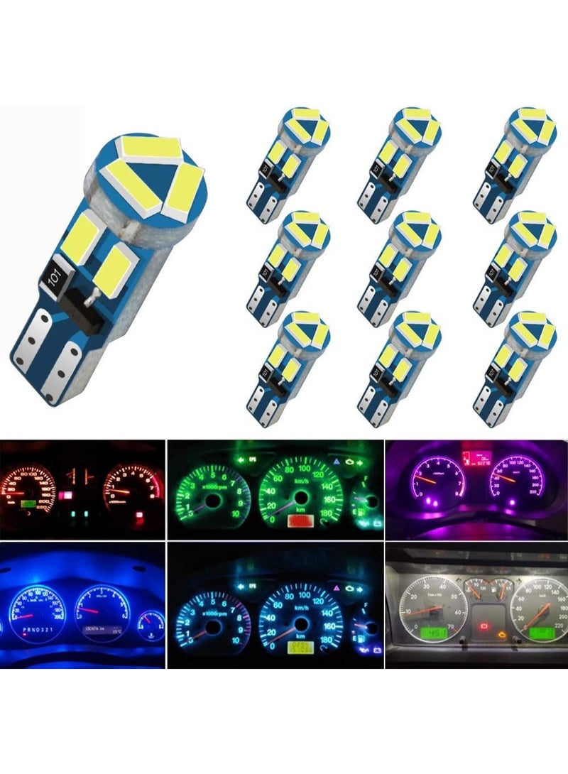 أضواء LED تويكسون 10X T5 مع مقبس قفل ملتو لقياسات لوحة القيادة داخل السيارة (أبيض) - Image 1