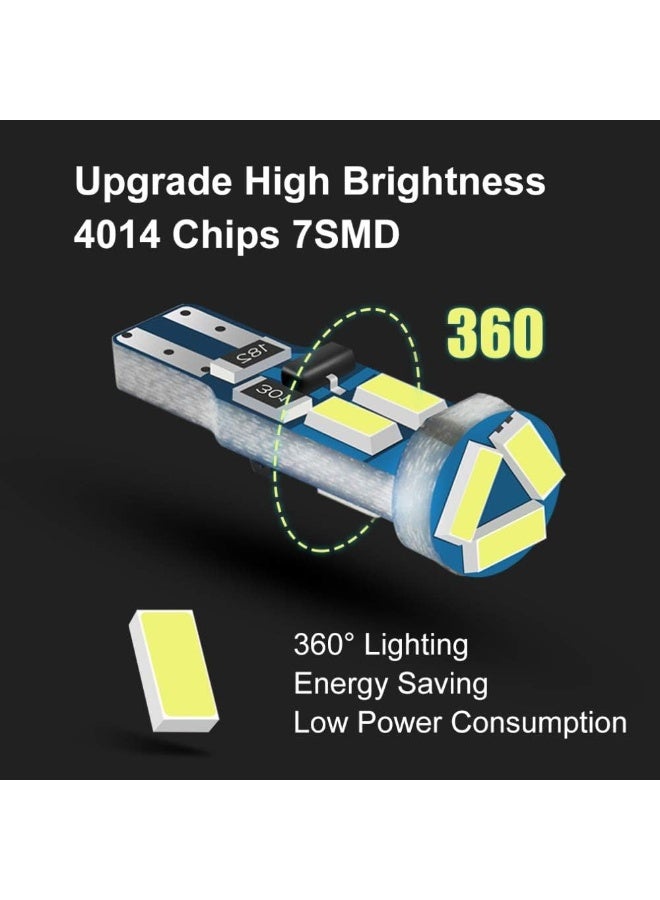 أضواء LED تويكسون 10X T5 مع مقبس قفل ملتو لقياسات لوحة القيادة داخل السيارة (أبيض) - Image 3