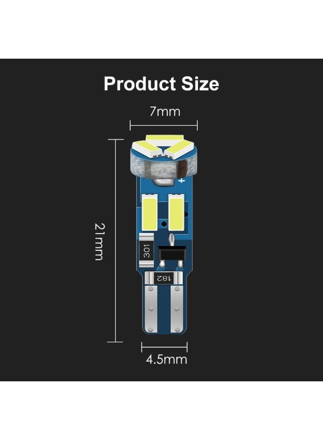 أضواء LED تويكسون 10X T5 مع مقبس قفل ملتو لقياسات لوحة القيادة داخل السيارة (أبيض) - Image 4