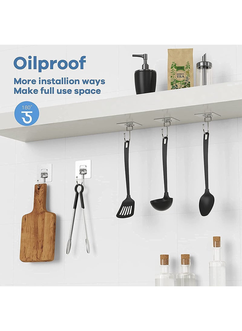 SAMJU SAMJU Metal Self Adhesive Heavy Duty Waterproof Transparent Sticky Wall Hooks for Hanging 10KG Max for Wall Wall Hangers for Hanging Kitchen Bathroom Bedroom Accessories Set of 10 Piece  - Image 3