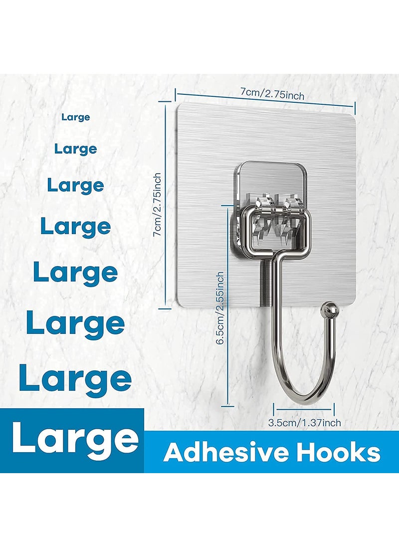 SAMJU SAMJU Metal Self Adhesive Heavy Duty Waterproof Transparent Sticky Wall Hooks for Hanging 10KG Max for Wall Wall Hangers for Hanging Kitchen Bathroom Bedroom Accessories Set of 10 Piece  - Image 4