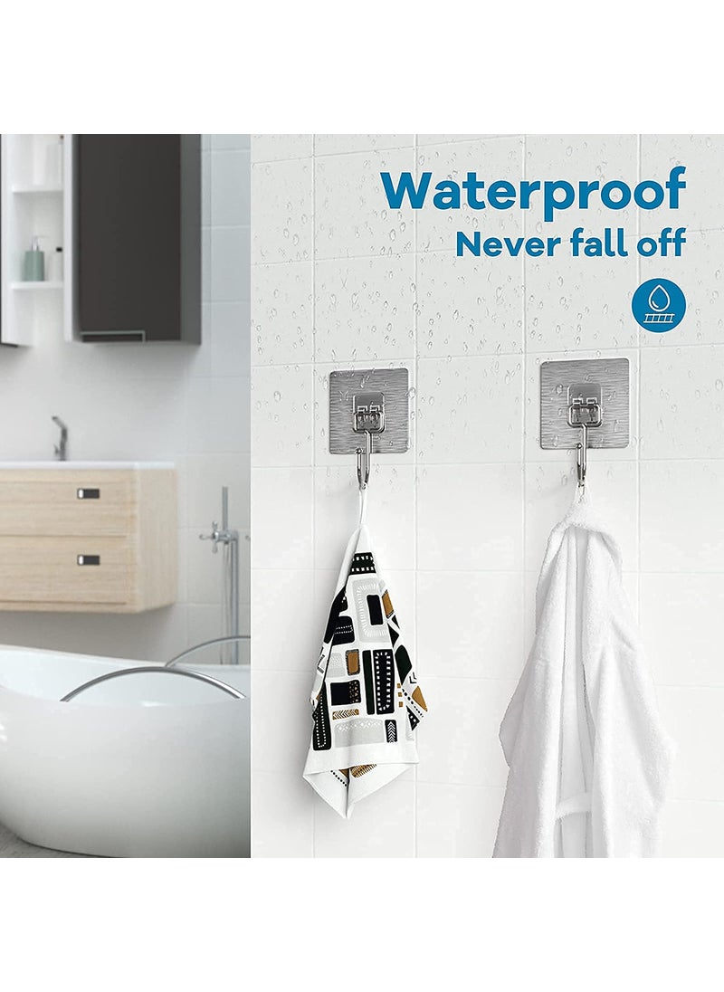 SAMJU SAMJU Metal Self Adhesive Heavy Duty Waterproof Transparent Sticky Wall Hooks for Hanging 10KG Max for Wall Wall Hangers for Hanging Kitchen Bathroom Bedroom Accessories Set of 10 Piece  - Image 5