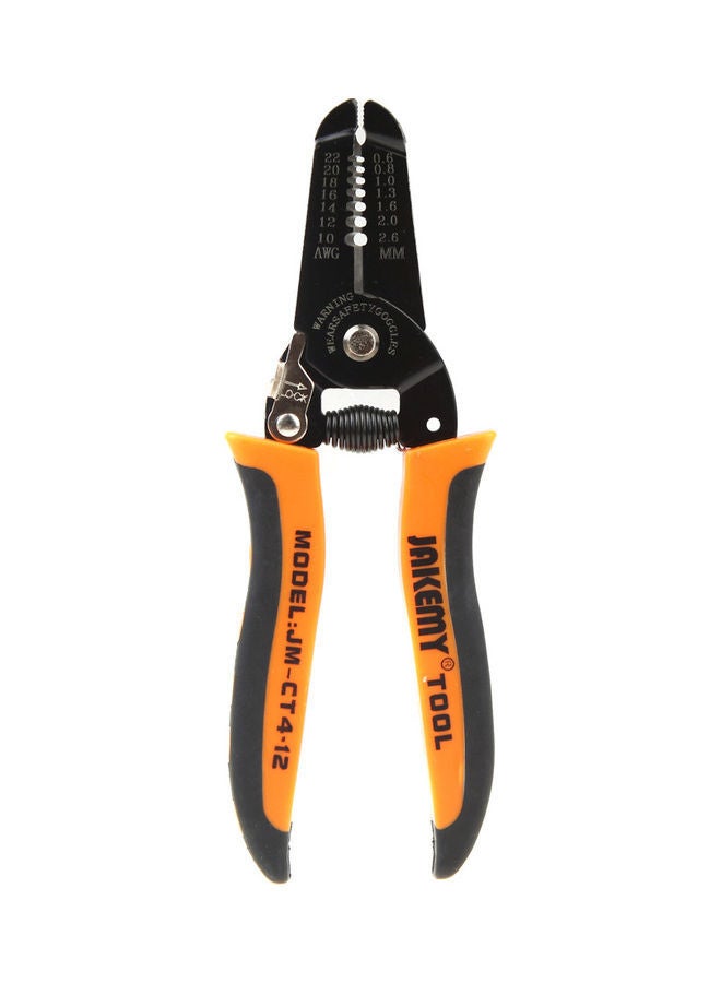 NIBEMINENT Cable Wire Stripper Cutting Plier Orange/Black 22x1.7x8cm - Image 1