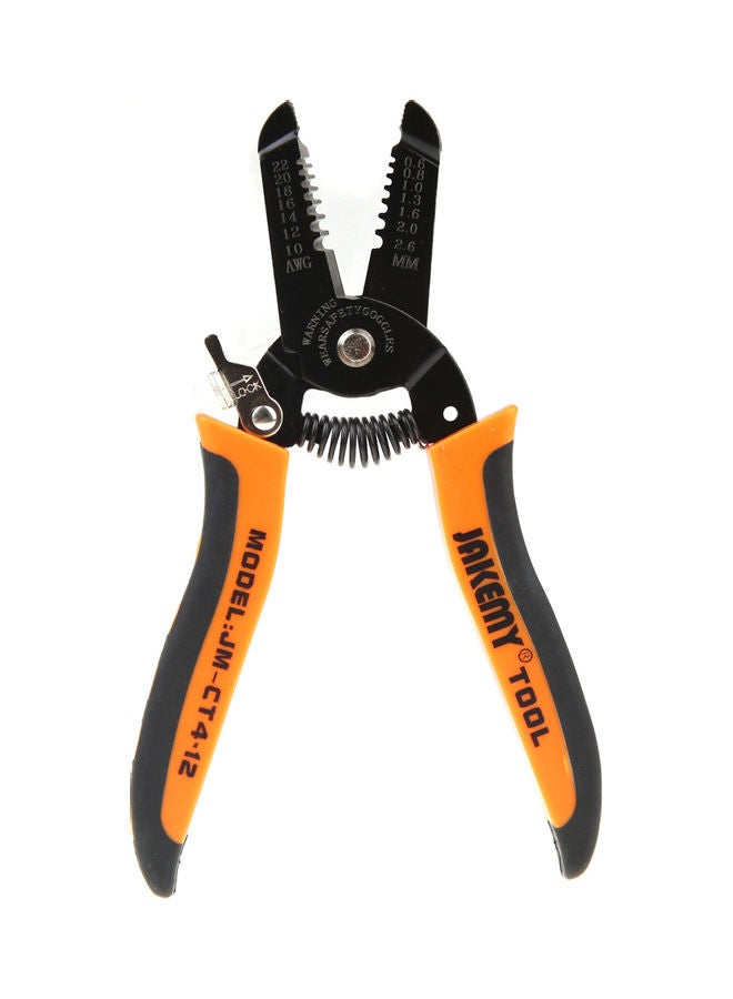 NIBEMINENT Cable Wire Stripper Cutting Plier Orange/Black 22x1.7x8cm - Image 2