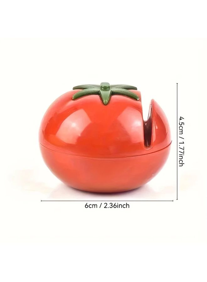 Tomato Shaped Knife Sharpener With Non Slip Base 1pc Durable Plastic Kitchen Whetstone - Image 3