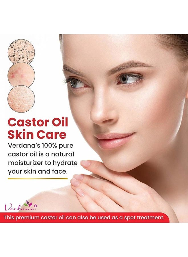 verdana Organic Premium Cold-Pressed Castor Oil - 16 fluid oz - USDA Organic, 100% Pure, Hexane-Free Castor Oil - Moisturising & Healing - For Skin, Hair Care - Carrier oil for Essential Oils - Image 4