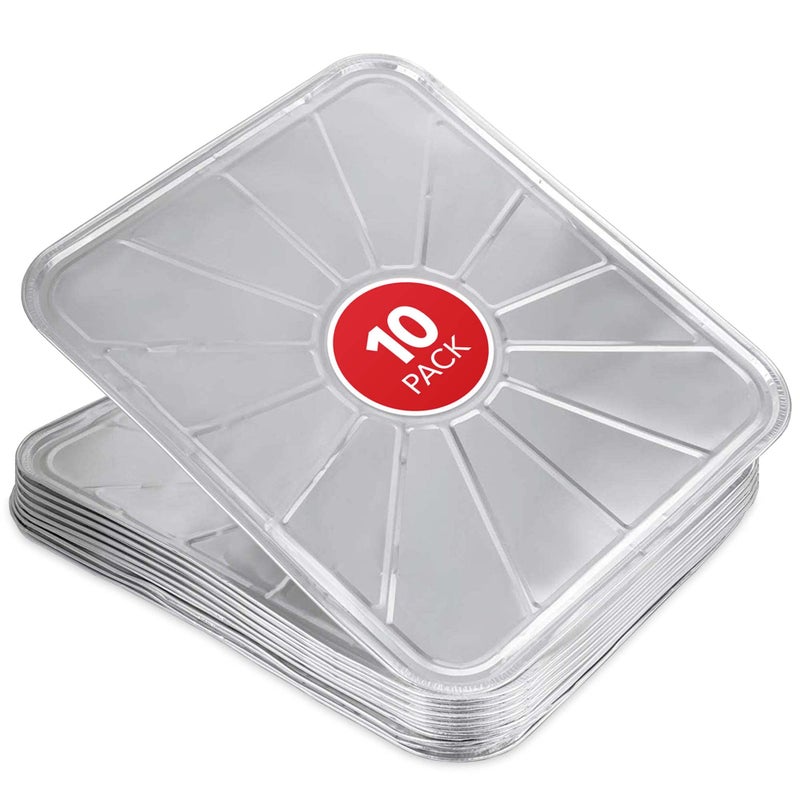 Stock Your Home Disposable Foil Oven Liners 10 Pack Oven Liners for Bottom of Electric Oven and Gas Oven  Reusable Oven Drip Pan Tray for Cooking and Baking  185 x155 