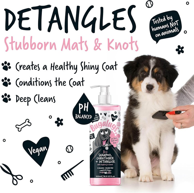 Bugalugs 3-in-1 Shampoo Conditioner & Detangler - Raspberry & Lemon Scent - 500ml - Image 5