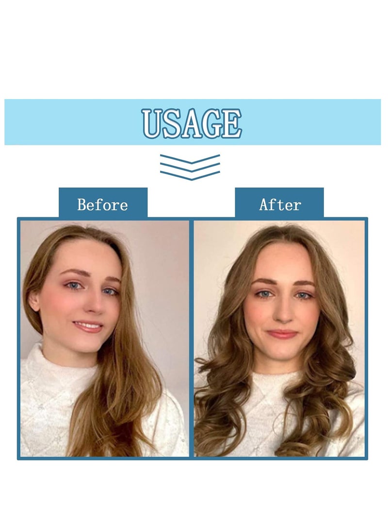 Fashion Color Heatless Curling Rod Headband with Hair Clips and Scrunchie No Heat Hair Rollers for Sleeping Overnight Adjustable Wave Curling Iron Kit for Long Hair (Blue) - Image 3