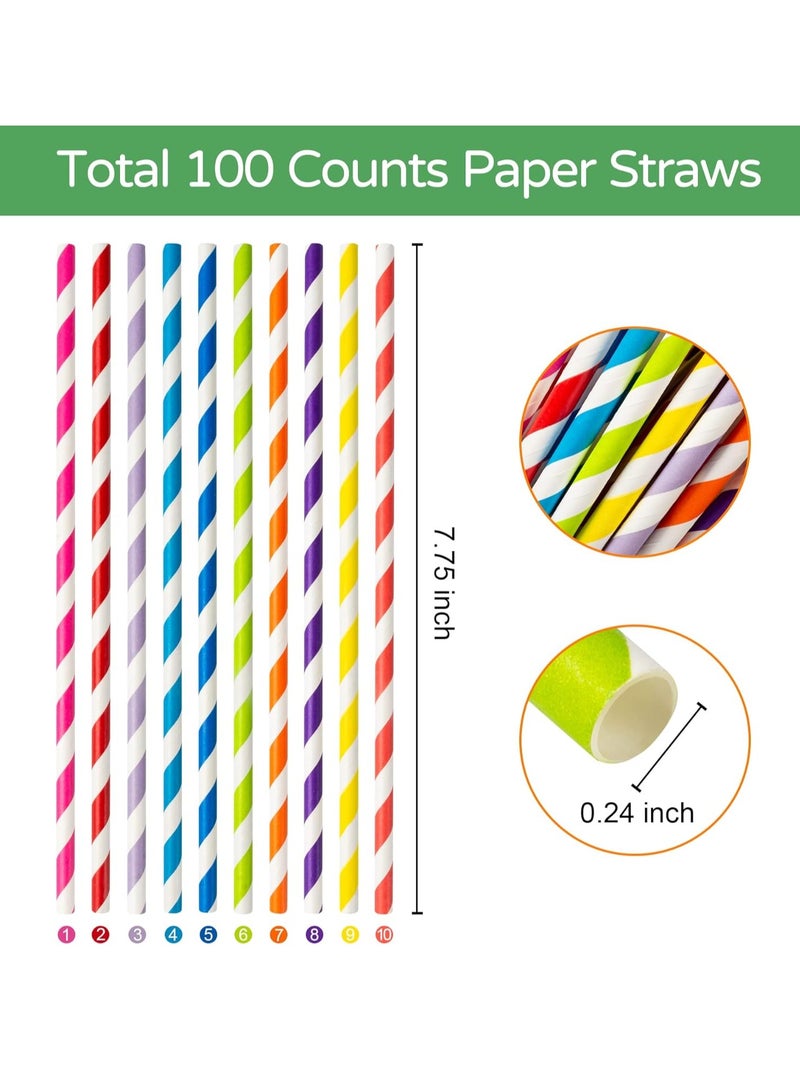 vsell24 100pcs Pink Paper Straws – Biodegradable, Eco-Friendly Drinking Straws for Parties - Image 4