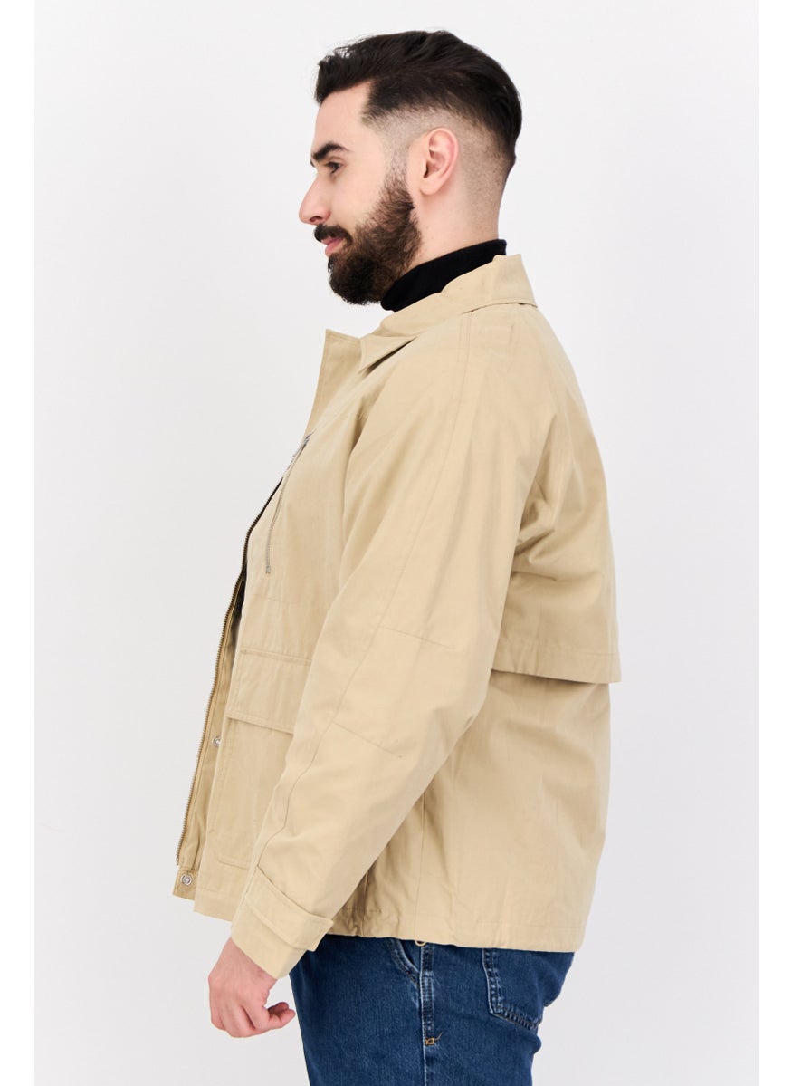 ESPRIT - Men Plain Jacket Shirt, Tan - Image 1