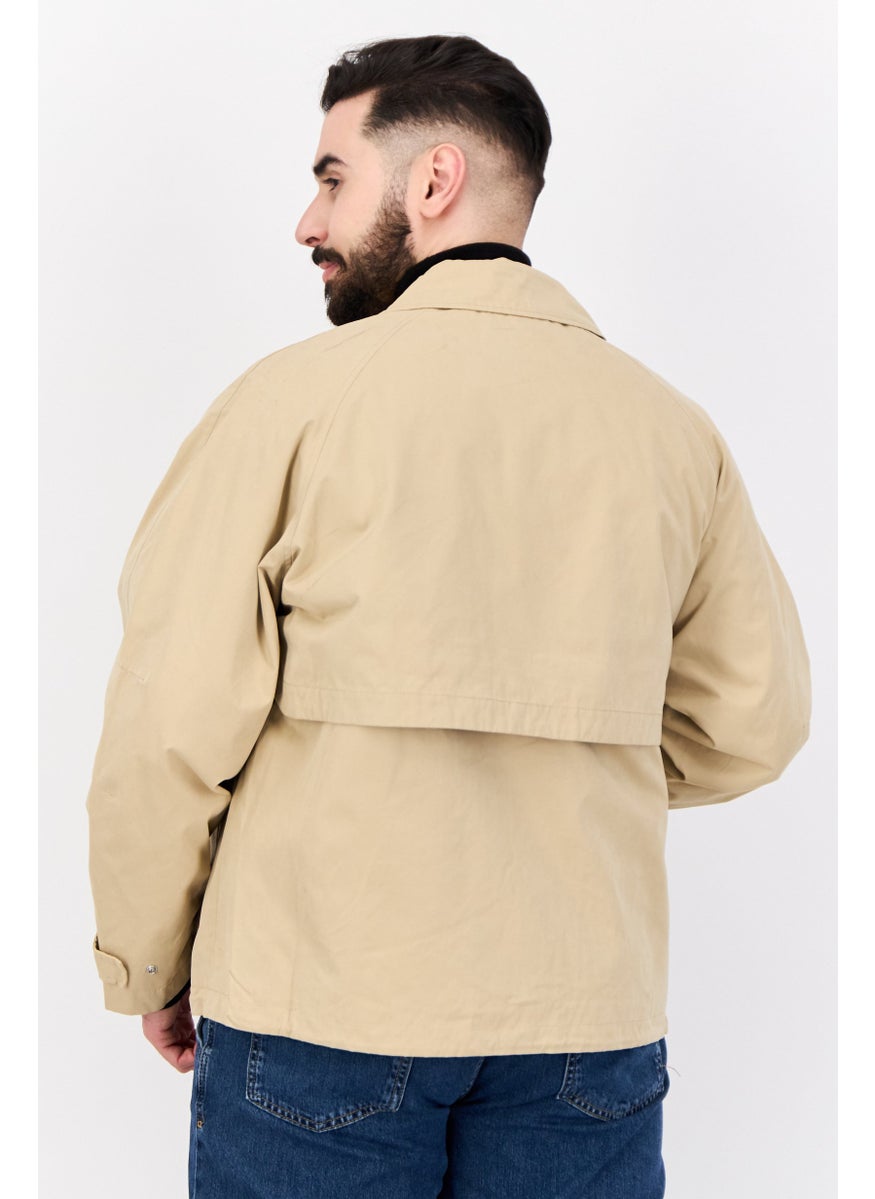 ESPRIT - Men Plain Jacket Shirt, Tan - Image 1