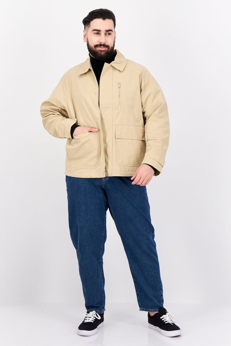 ESPRIT قميص سترة عادية للرجال، تان - Image 4