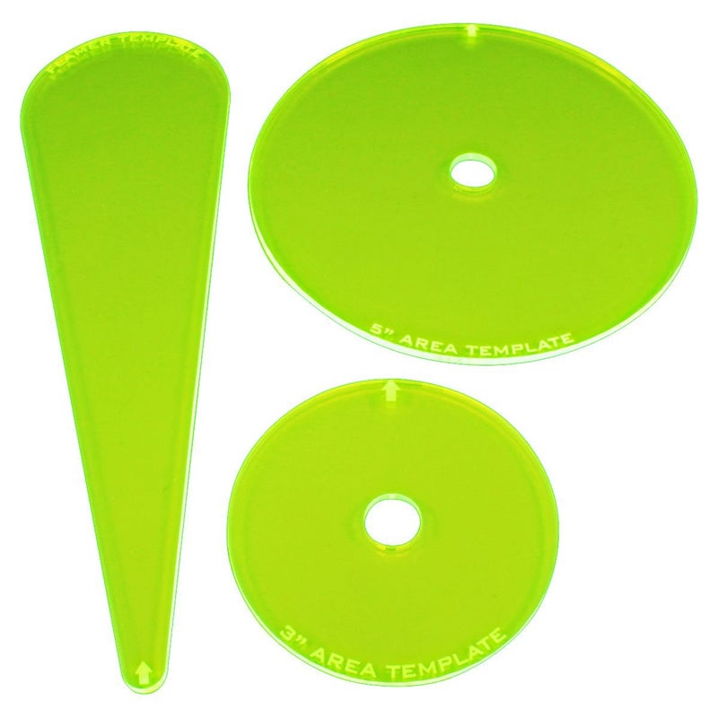LITKO Template Set Compatible with Warhammer 40000 Shadow War Armageddon 3Piece Acrylic Blast Flamer Template Kit Fluorescent Green - Image 3