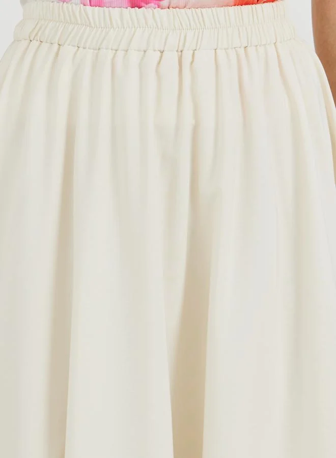 Take Two Take Two Solid A-Line Maxi Skirt with Balloon Hem