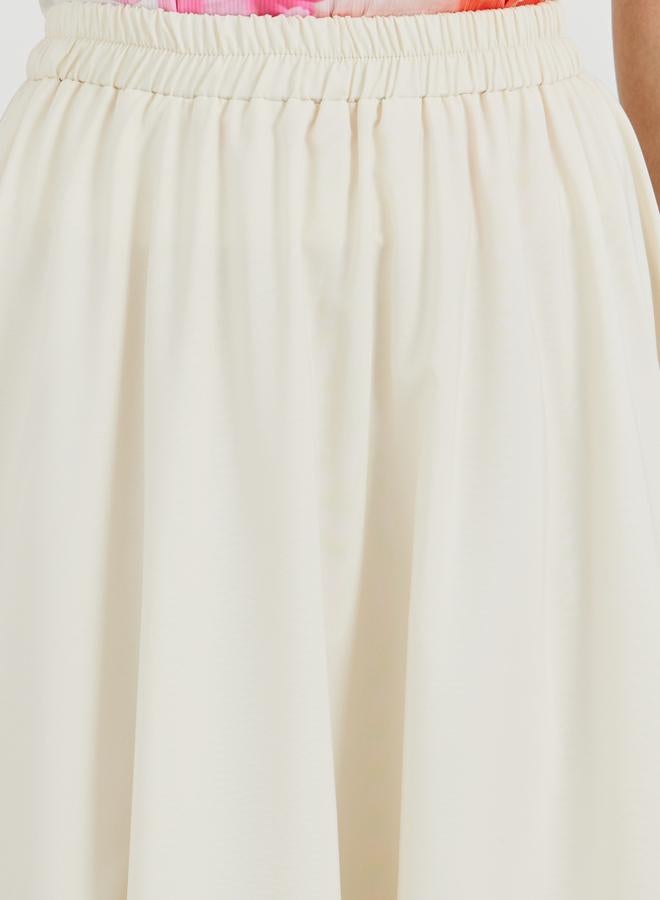 تايك تو تنورة ماكسي صلبة - مع حافة بالون - Image 3