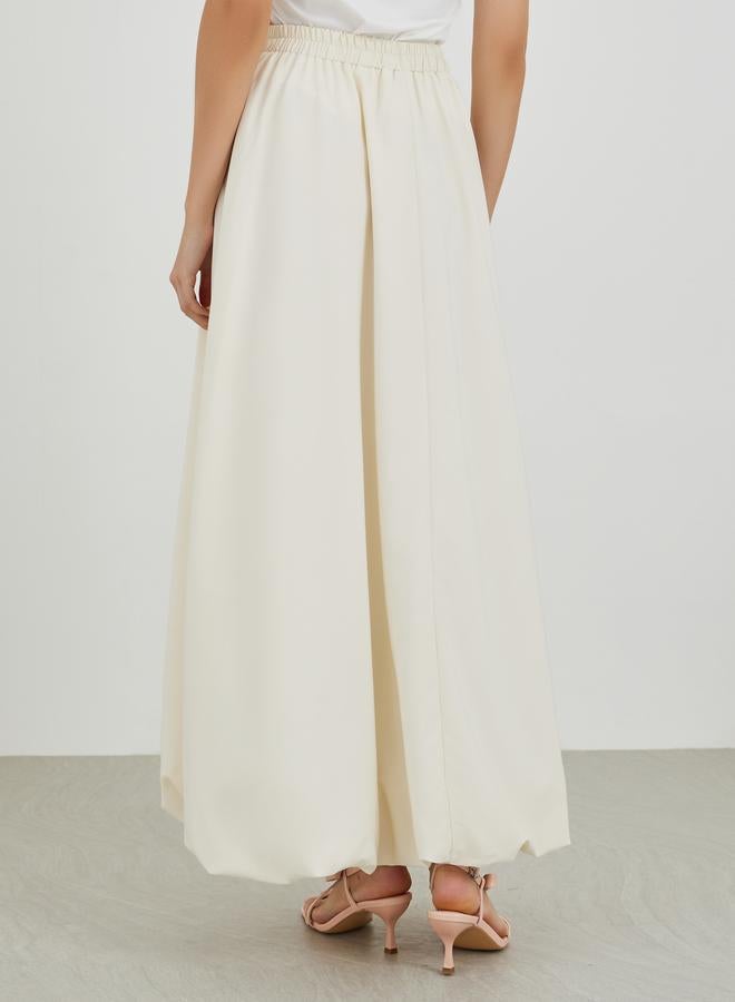 تايك تو تنورة ماكسي صلبة - مع حافة بالون - Image 4