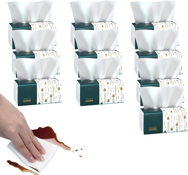 10 عبوات مناديل وجهية 4 طبقات ناعمة للمنزل الفصل الدراسي السفر السيارة - Image 1