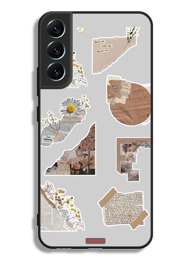 Tolwak Samsung Galaxy S22 Plus 5G Protective Case Cover Pieces Of Paper Stickers - Image 3