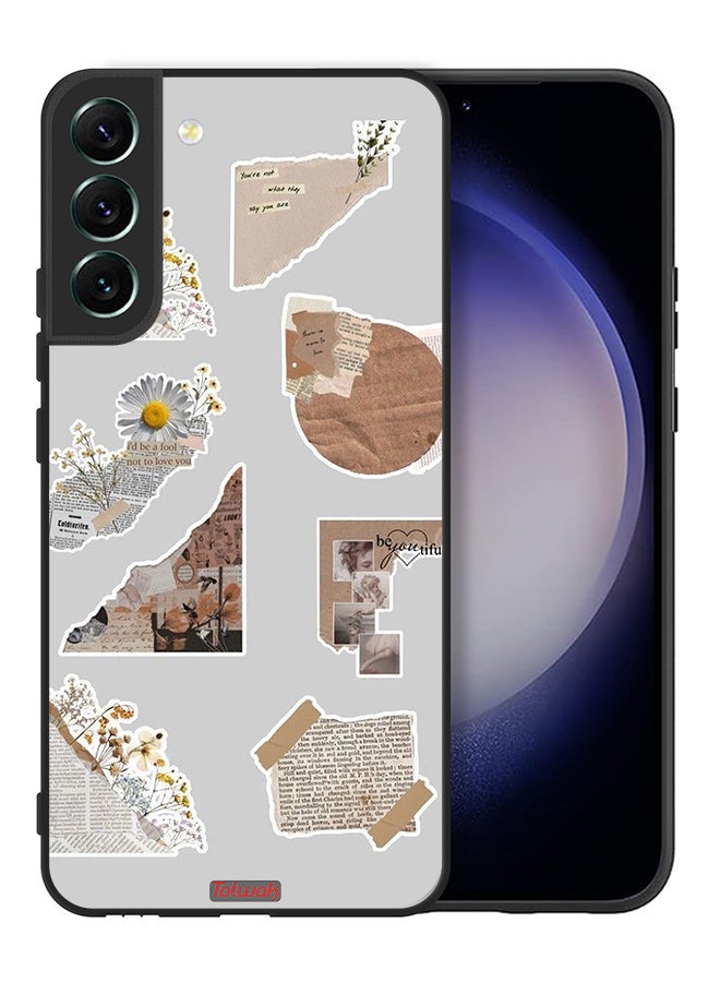 Tolwak Samsung Galaxy S22 Plus 5G Protective Case Cover Pieces Of Paper Stickers - Image 2