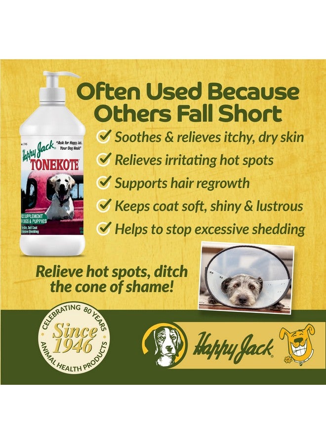 Happy Jack Tonekote Dog Skin & Coat Supplement, Oil For Dogs With Essential Fatty Acids & Vitamins For Itching Skin Relief, Hot Spots, Dull Coat, Dry Skin, Excessive Shedding, 16 Oz - Image 2