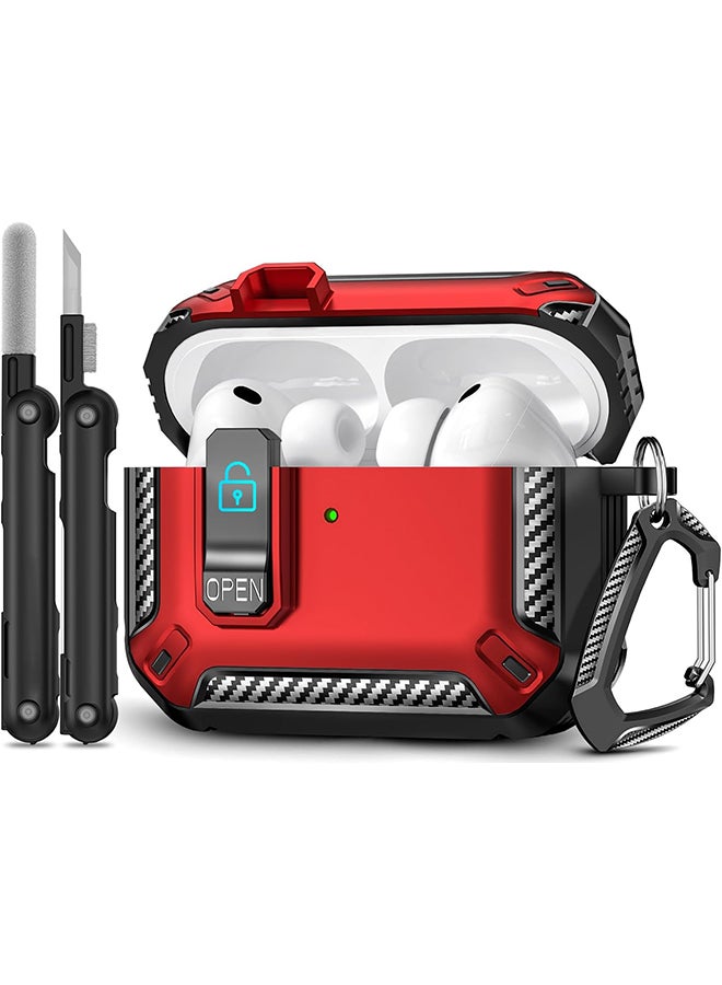 O Ozone AirPods Pro 3 Case with Phone Stand&Cleaner Kit Protective Cover for AirPods Pro 3 with Keychain for Airpods Pro 3 Case-Red - Image 1