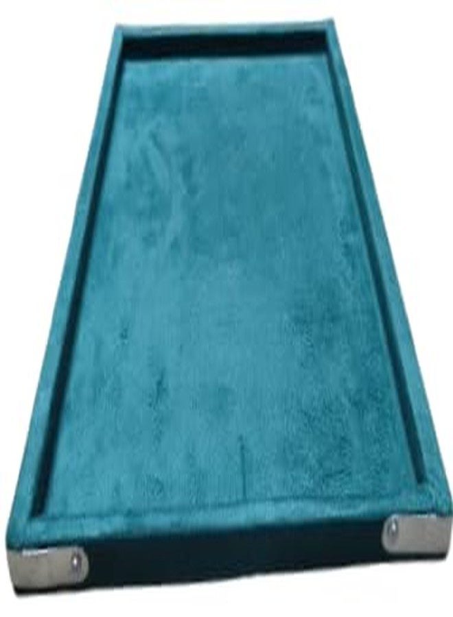 SENTONI Velvet Jewellery Display & Beading Tray 12 x 9 Inch | Rama Green Organizer Tray for Jewellery Making, Findings, Beads, Rings & Showcase | Soft Velvet Finish, Durable & Reusable (Pack of 1) - Image 4