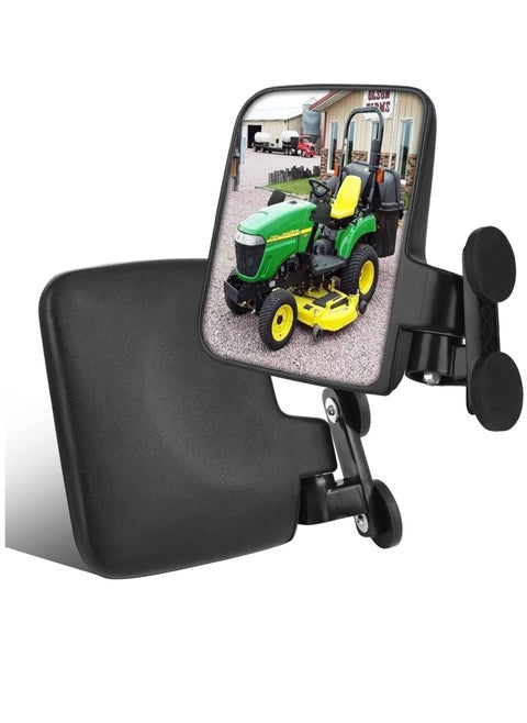 Magnetic Tractor Mirrors, Lawn Mover Side Mirrors With Strong Magnets, Compatible with Golf Cart Compact Tractors, Easy to Install and More Fixed, for Mahindra, Kubota, John Deere