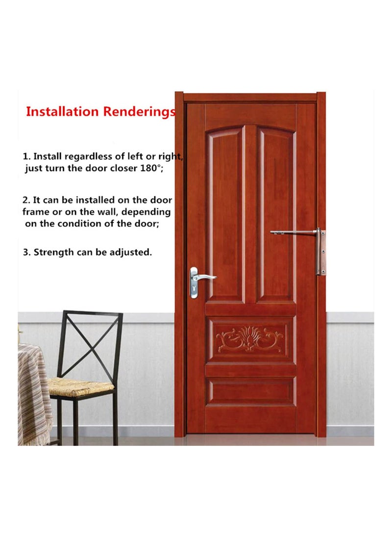 Door Closer, Spring Door Closer, Automatic Safety Spring Door Closer, Stainless Steel Adjustable Automatic Safety Door Closer, Automatic Closer for Residential Commercial Use, Slower Closer - Image 2