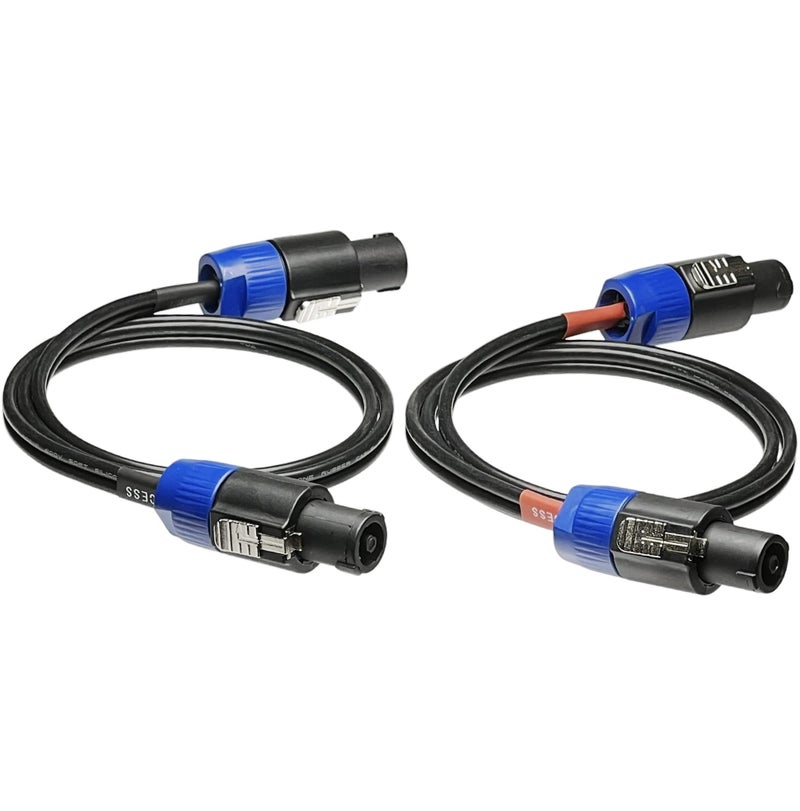 CESS1143f Speaker Cable Speakon Plug Male to Male 12 Gauge Cable 2 Pack 3 Feet
