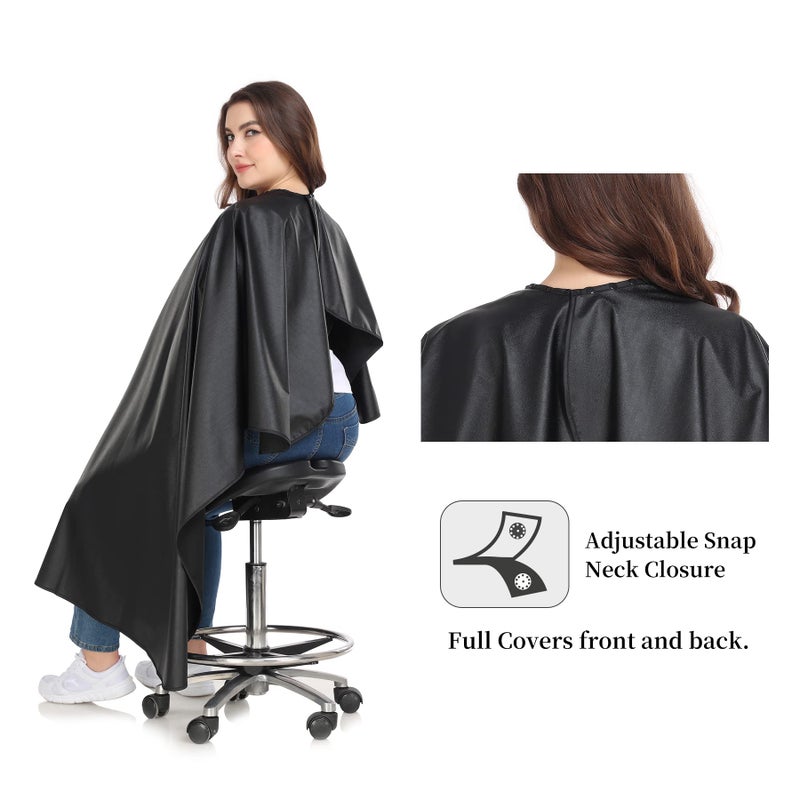 PERFEHAIR Chemical Capes for Hair Stylists - Color Cape with Snaps - Water and Chemical Proof - All-Purpose Salon Hairdressing Cap Cover for Hair Coloring, Cutting, Styling & Shampooing - Image 2